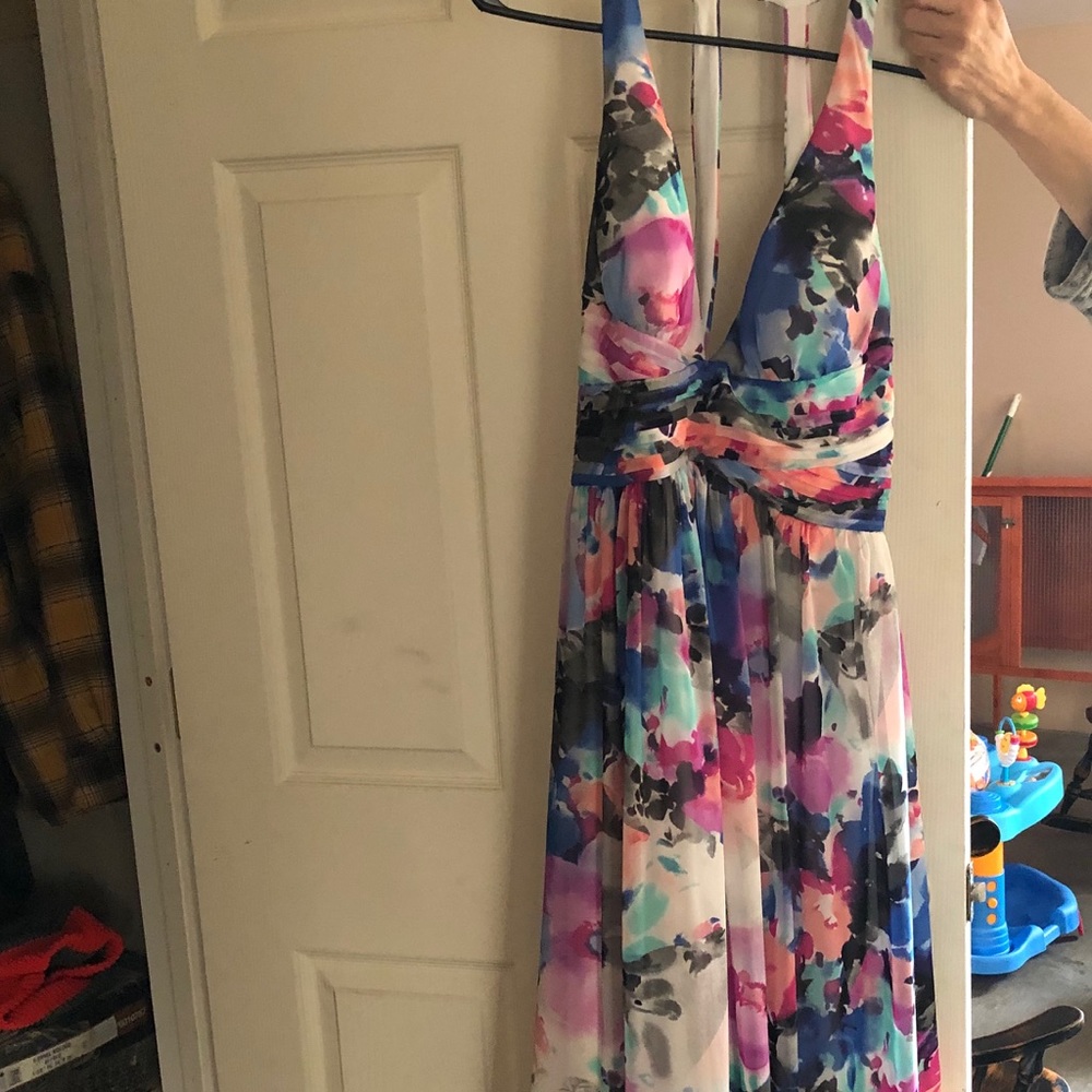 Long multi colored dress!